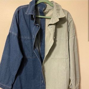 Dressed In Lala Mixed Denim Button Up